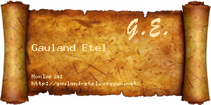 Gauland Etel névjegykártya